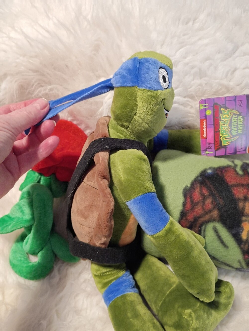 Ninja Turtle Plush Doll & Plush Matching Blanket NWT